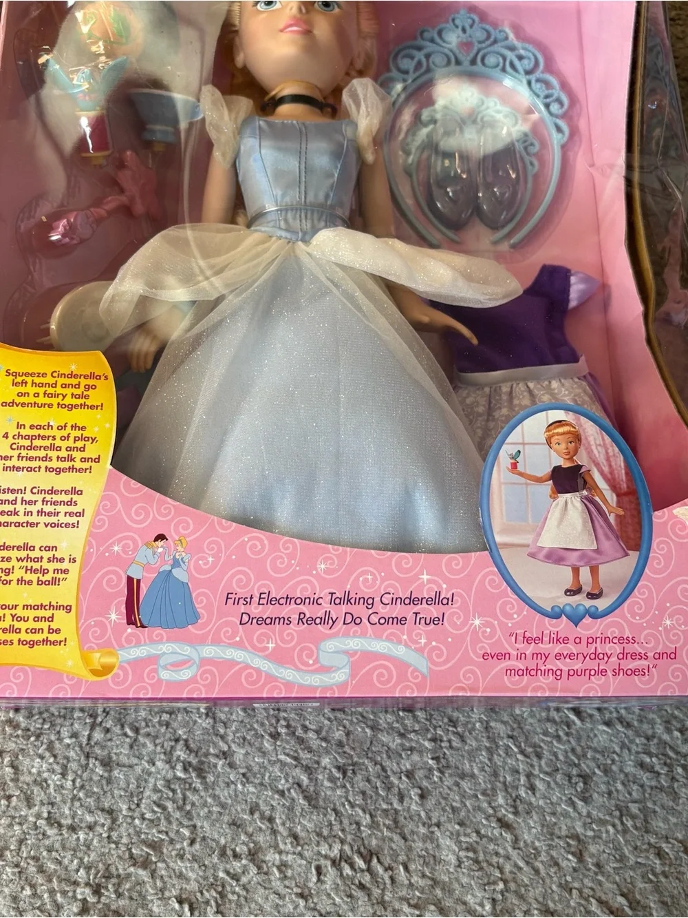 2001 PLAYMATES DISNEY PRINCESS MY INTERACTIVE TALKING PRINCESS CINDERELLA DOLL